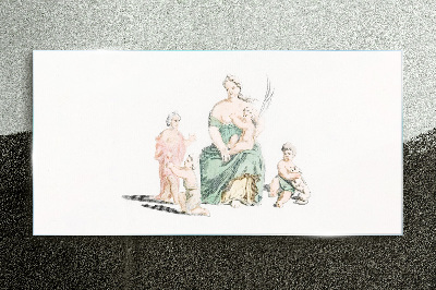 Family in pastel shades Wall art on glass