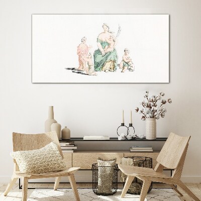 Family in pastel shades Wall art on glass