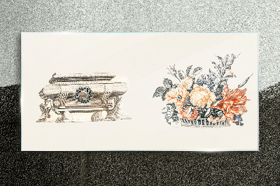 Still life with a vase and flowers Glass art print