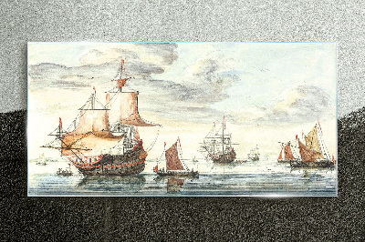 Cruise of historic sailing ships Glass art print