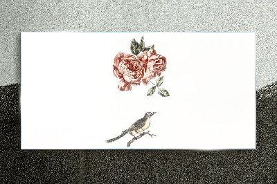 Animal bird flowers Glass Print