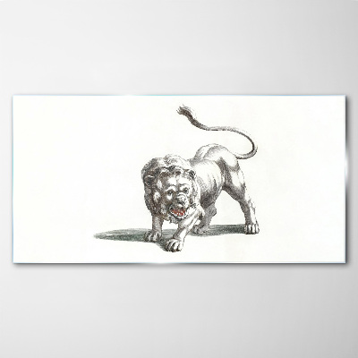 Lion in Motion Glass art print