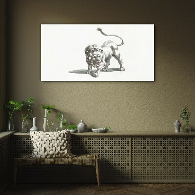 Lion in Motion Glass art print