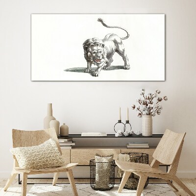 Lion in Motion Glass art print