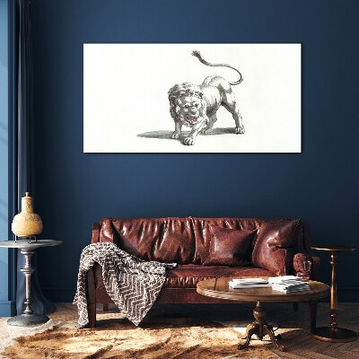 Lion in Motion Glass art print