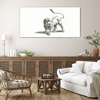 Lion in Motion Glass art print