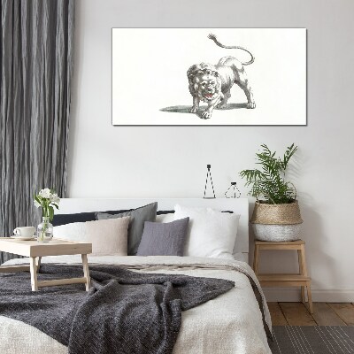 Lion in Motion Glass art print