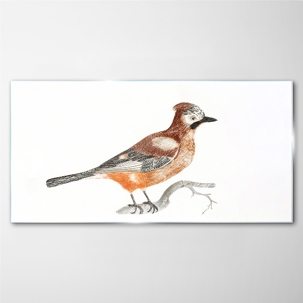 Figure animal bird branch Glass Print