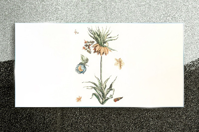 Floral motifs in delicate colors Wall art on glass