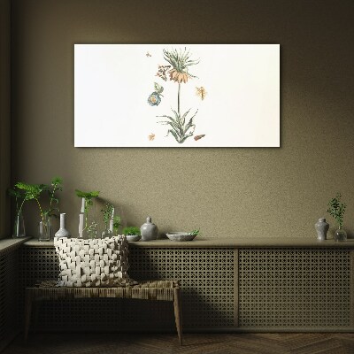 Floral motifs in delicate colors Wall art on glass