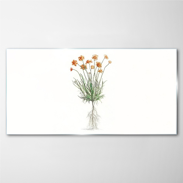 Flowers with roots Glass art print