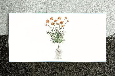 Modern flowers plants Glass Print