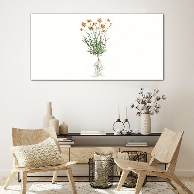 Modern flowers plants Glass Print