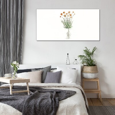 Flowers with roots Glass art print