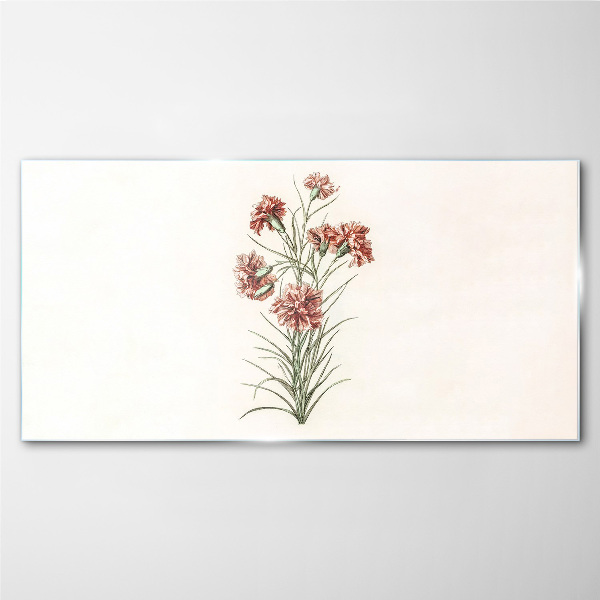 Flowers in delicate shades of pink Glass art print