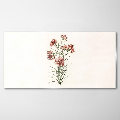 Flowers in delicate shades of pink Glass art print