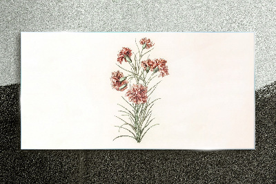 Flowers in delicate shades of pink Glass art print