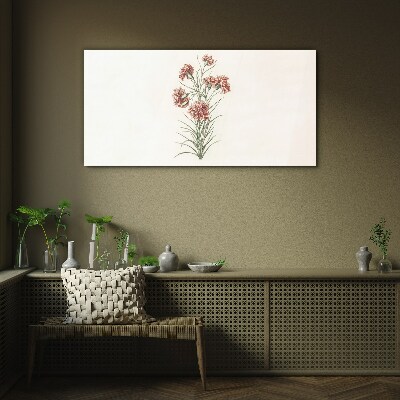 Flowers in delicate shades of pink Glass art print