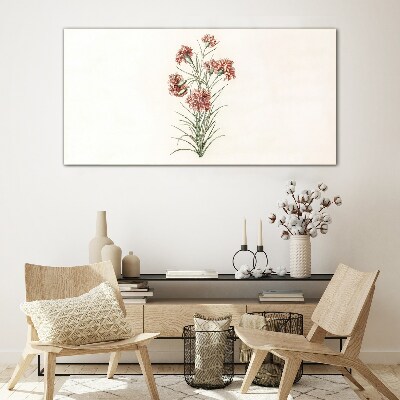 Flowers in delicate shades of pink Glass art print