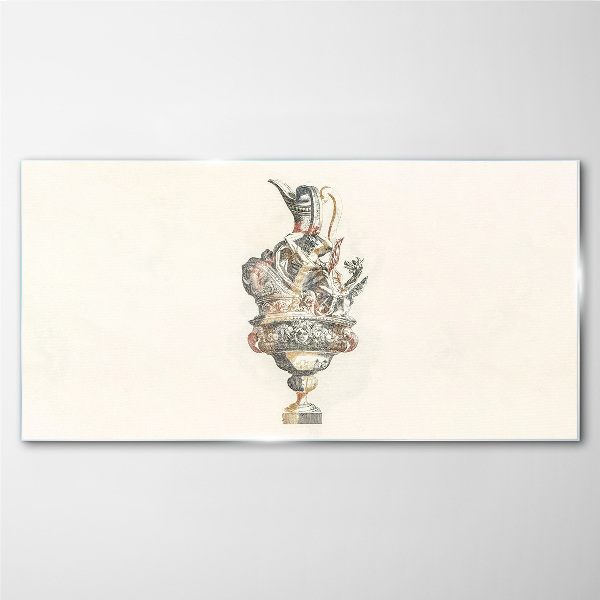 The charm of a classic vase Wall art on glass