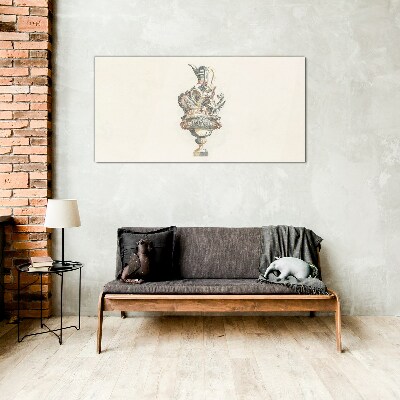 The charm of a classic vase Wall art on glass