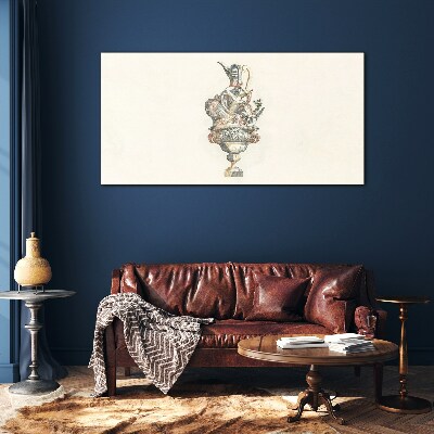 The charm of a classic vase Wall art on glass