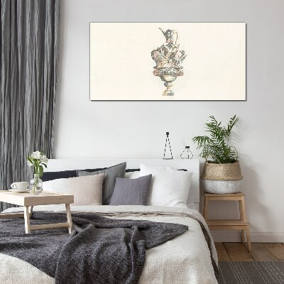 The charm of a classic vase Wall art on glass