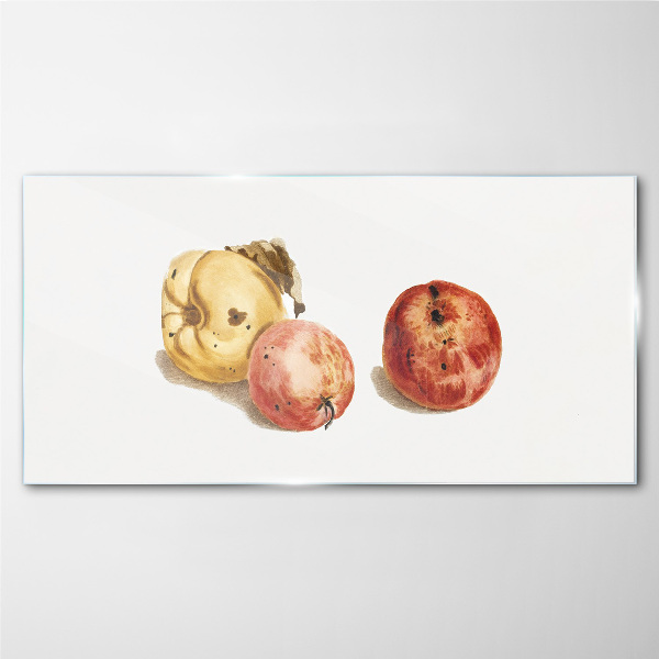 Fruits in pastel shades Glass art print