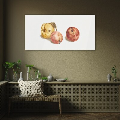 Fruits in pastel shades Glass art print