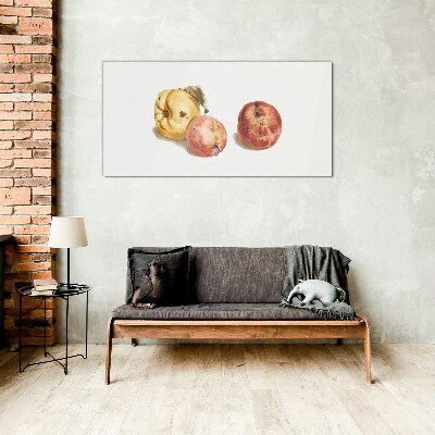 Fruits in pastel shades Glass art print
