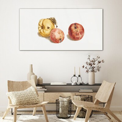 Fruits in pastel shades Glass art print