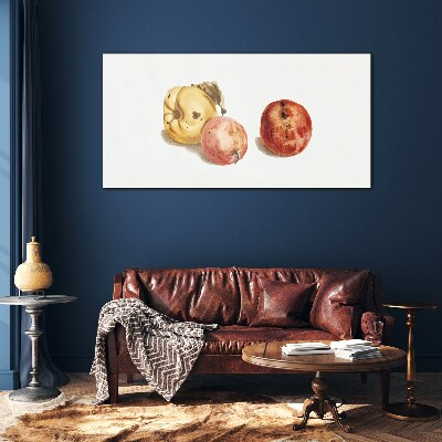 Fruits in pastel shades Glass art print