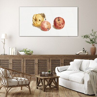 Fruits in pastel shades Glass art print