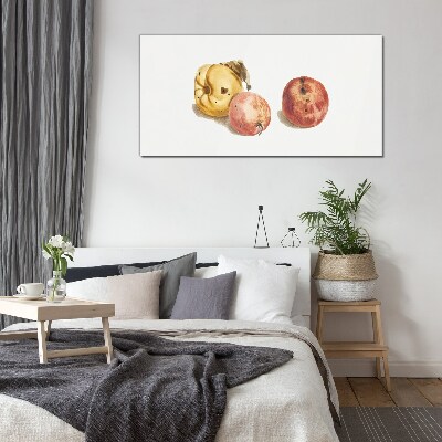 Fruits in pastel shades Glass art print