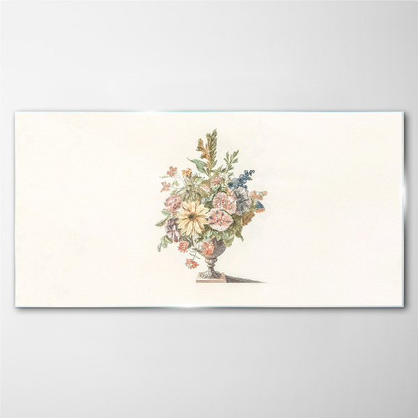 Flower bouquet in a vase Wall art on glass