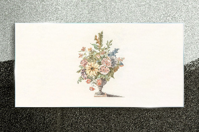 Flower bouquet in a vase Wall art on glass