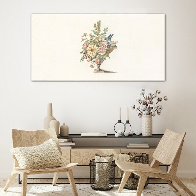 Flower bouquet in a vase Wall art on glass
