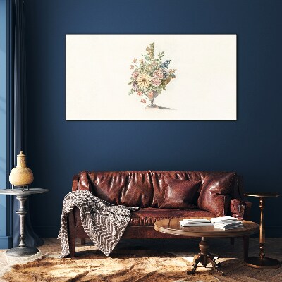 Flower bouquet in a vase Wall art on glass