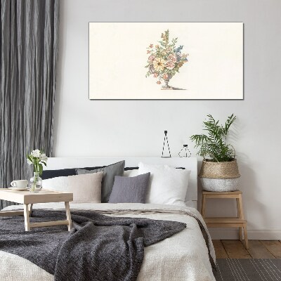 Flower bouquet in a vase Wall art on glass