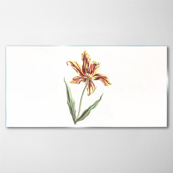 Floral arrangement in warm colors Wall art on glass