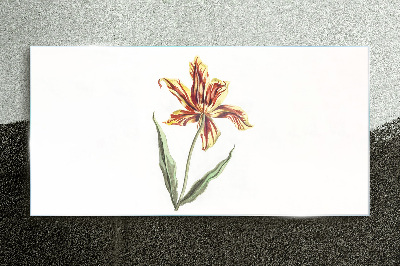 Floral arrangement in warm colors Wall art on glass