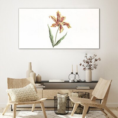 Floral arrangement in warm colors Wall art on glass