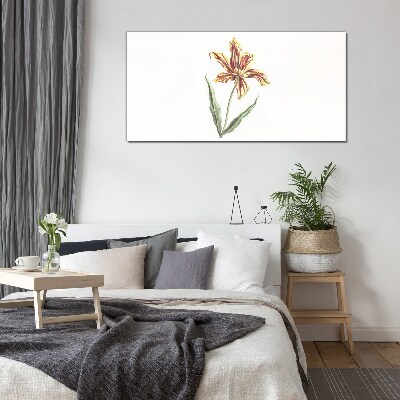 Floral arrangement in warm colors Wall art on glass