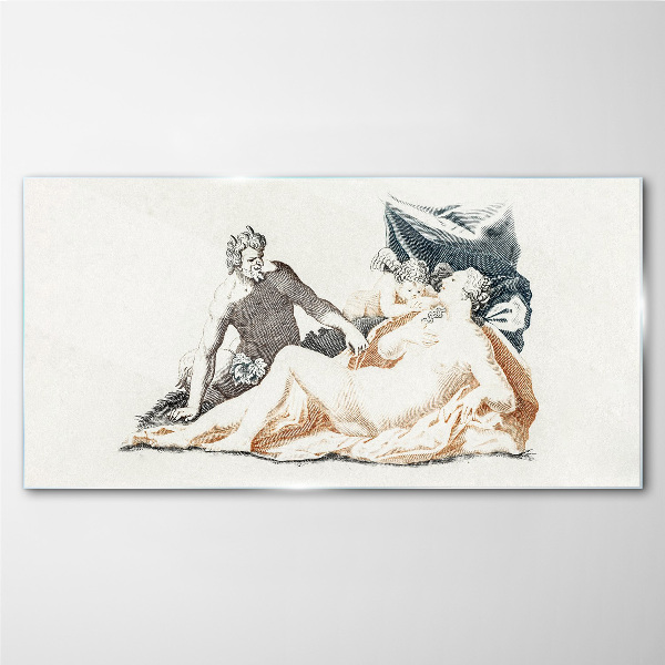 Mythological scene with deities Wall art on glass