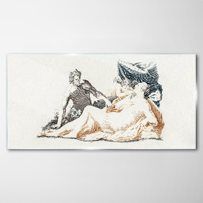 Mythological scene with deities Wall art on glass