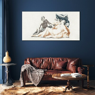 Mythological scene with deities Wall art on glass