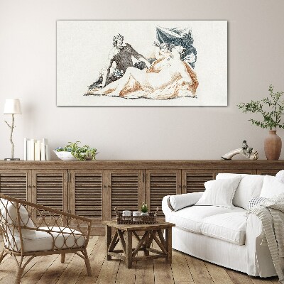 Mythological scene with deities Wall art on glass