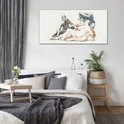 Mythological scene with deities Wall art on glass