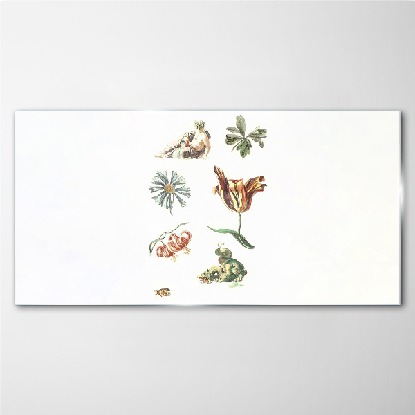 Floral inspirations in delicate colors Glass art print