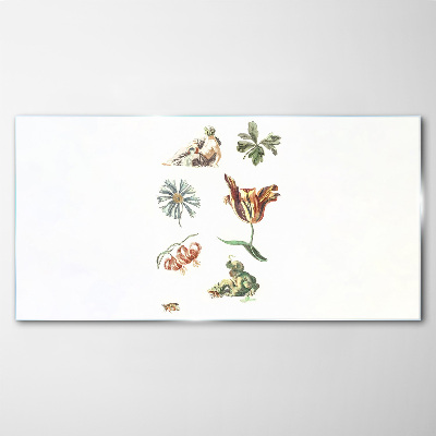 Floral inspirations in delicate colors Glass art print